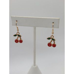 FASHION RETRO CHERRY EARRINGS DROP/DANGLE NEW PIERCED HOOK